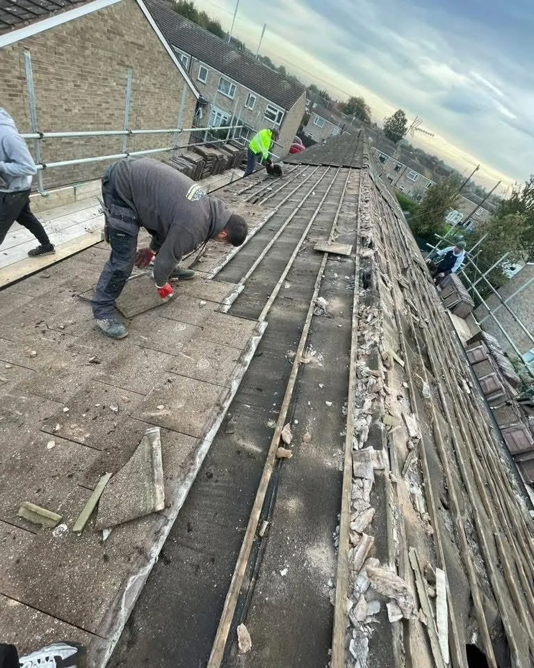 Roof strip and re-felt in progress in Launceston